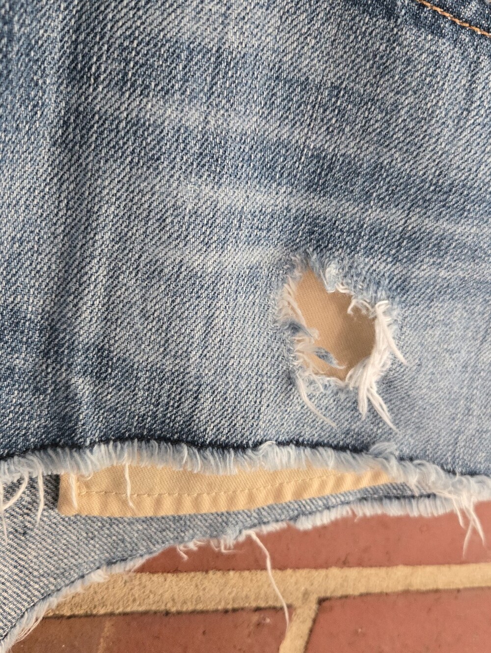Rag & Bone Jean Cutoff Denim Shorts Size 26 Distressed Frayed Hem Festival Boho - Picture 5 of 8